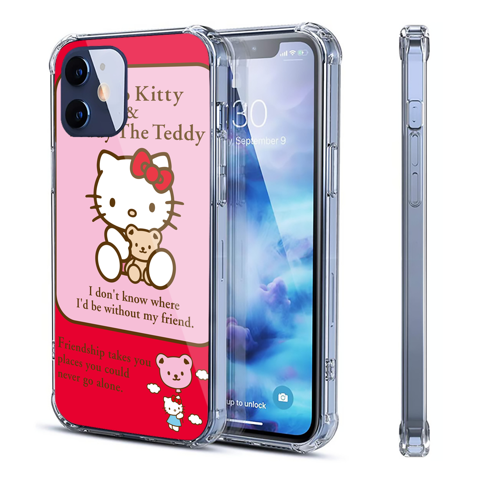 （画像用） Hello Kitty ハローキティ 【iPhone 12シリーズ対応】透明スマホケース（クリアソフトケース）